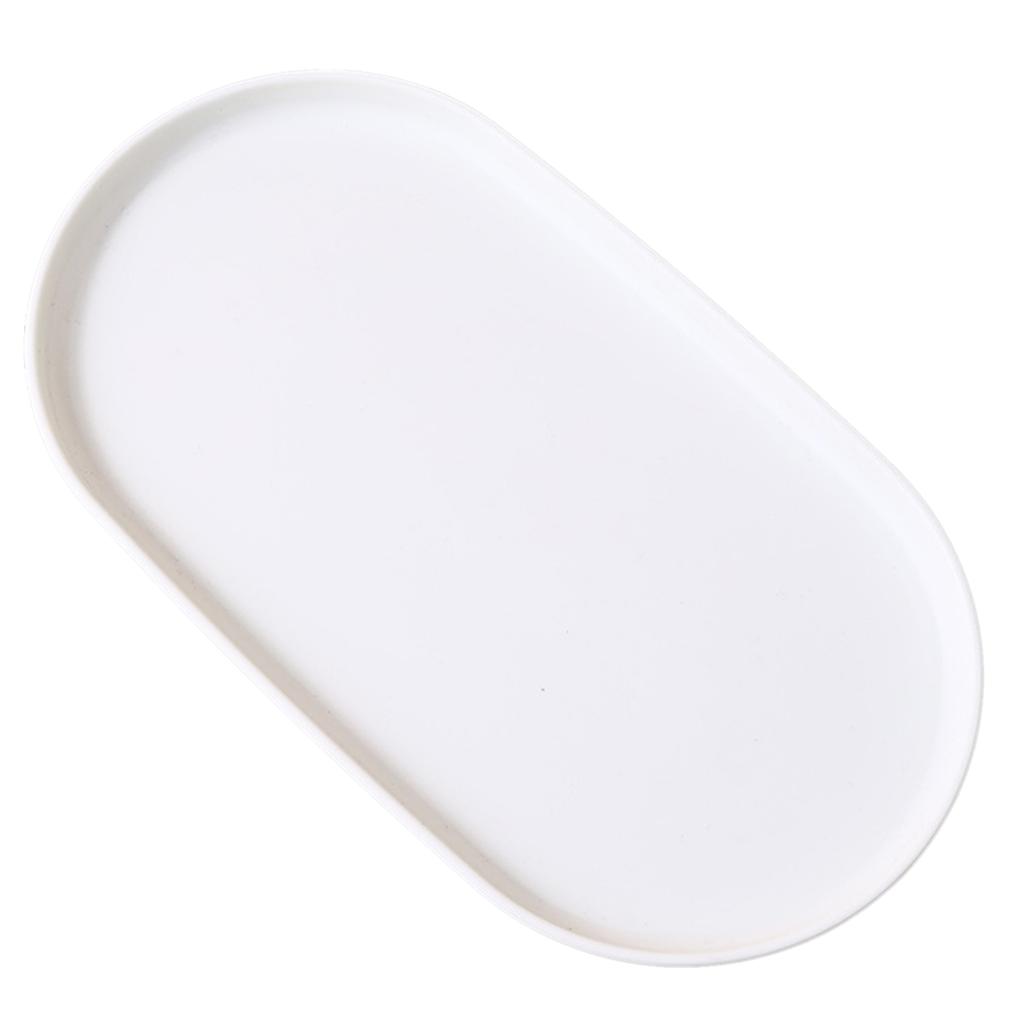 Plastic Oval Serving Tray Kitchen Fruit Dessert Tray Multifunction Food Plate Organizer Desktop Cosmetic Jewelry Tray