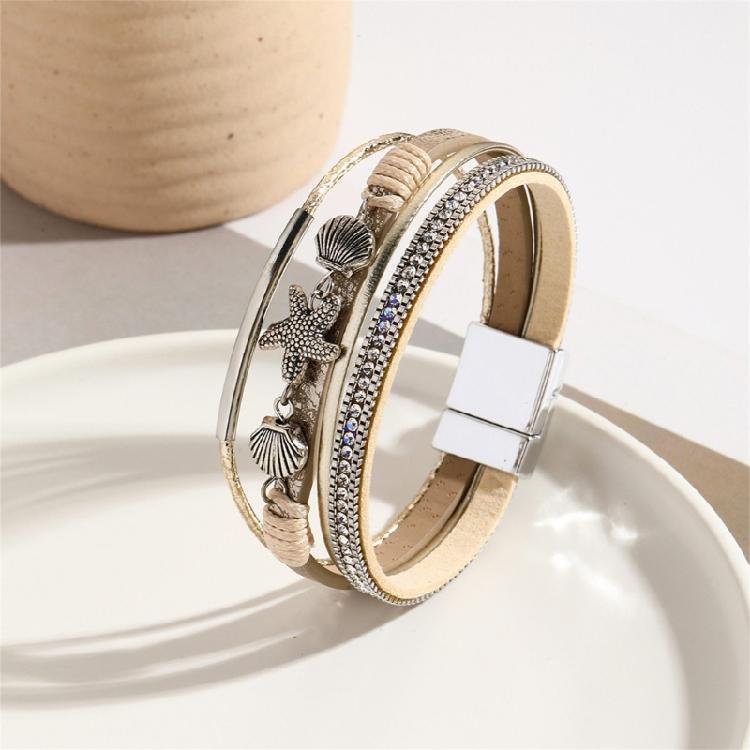 Versatile Oceanic Jewelry Accessory Synthetic Leather Bangle Wrist Bracelet For Beach Event And Daily Use