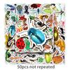50pcs Animal Insect Stickers for Luggage, Laptops & Cars - Trendy Graffiti Design