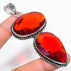 Mozambique Garnet Gemstone Handmade 925 Sterling Silver Pendant 3.55" G1q48