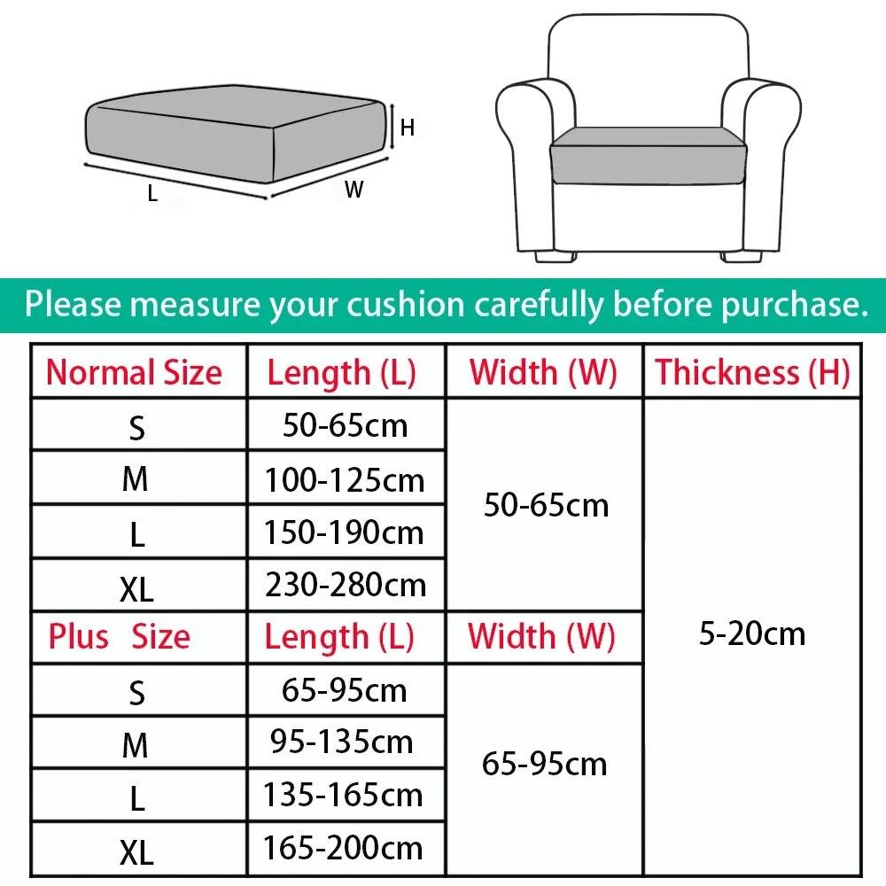 Solid Color Sofa Cushion Covers For Living Room Elastic Sofa Seat Cover Corner Couch Cover Slipcover Chair Protector