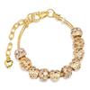 Women DIY Alloy Large Hole Bead Bracelet Gold Plated Zircon Beads European Jewelry
