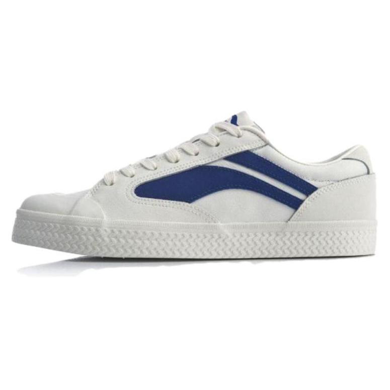 Li Ning Wave Slip Resistant, Abrasion Resistant, Lightweight Low top Skateboard Shoes Men's White Blue AGCP315-1