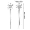 Elegant Tassel Long Dangle Earrings Silver Ear Threads Snowflake Earrings  Jewelry Accessories