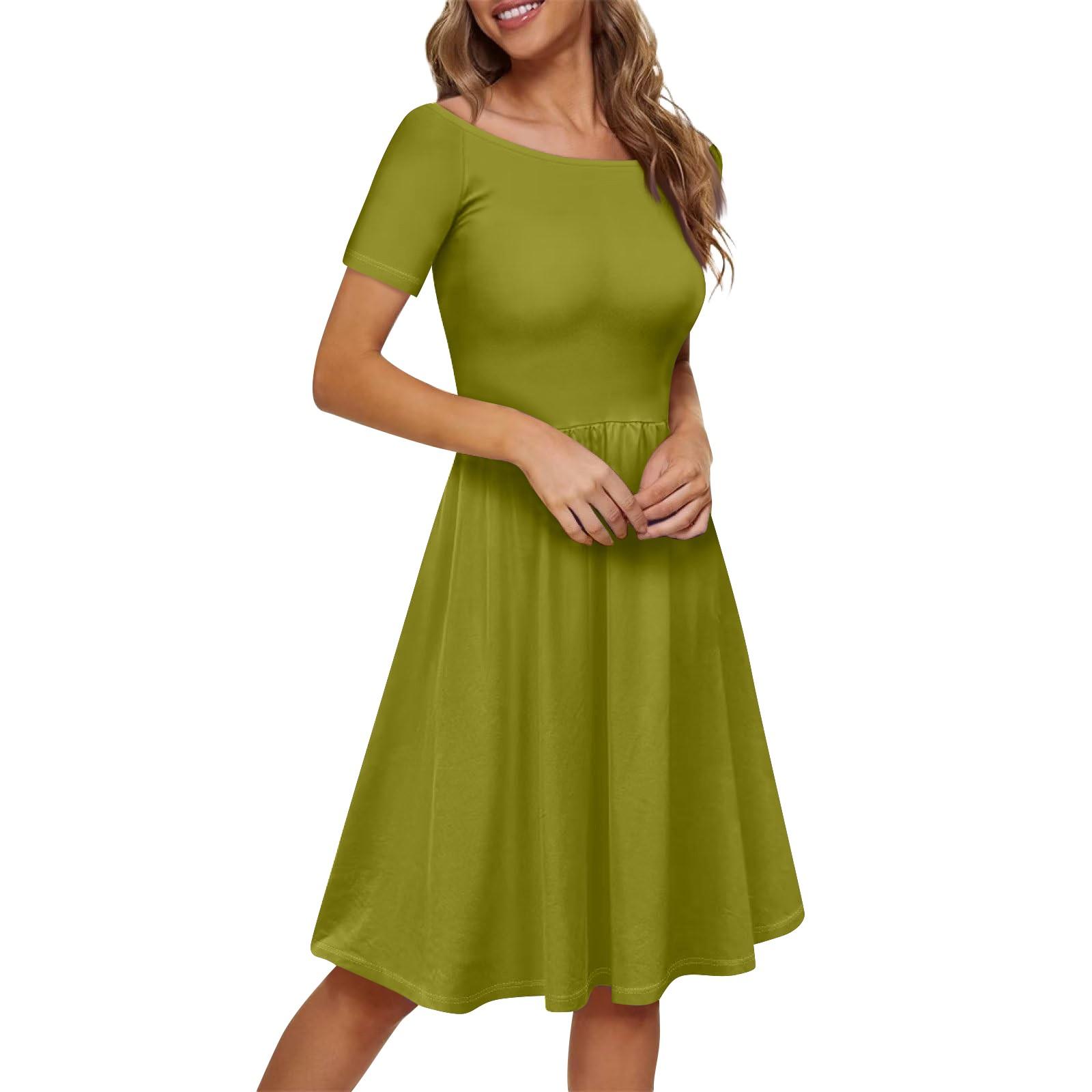 Женское платье с коротким рукавом реглан с круглым вырезом и большим вырезом с открытыми — фото 7