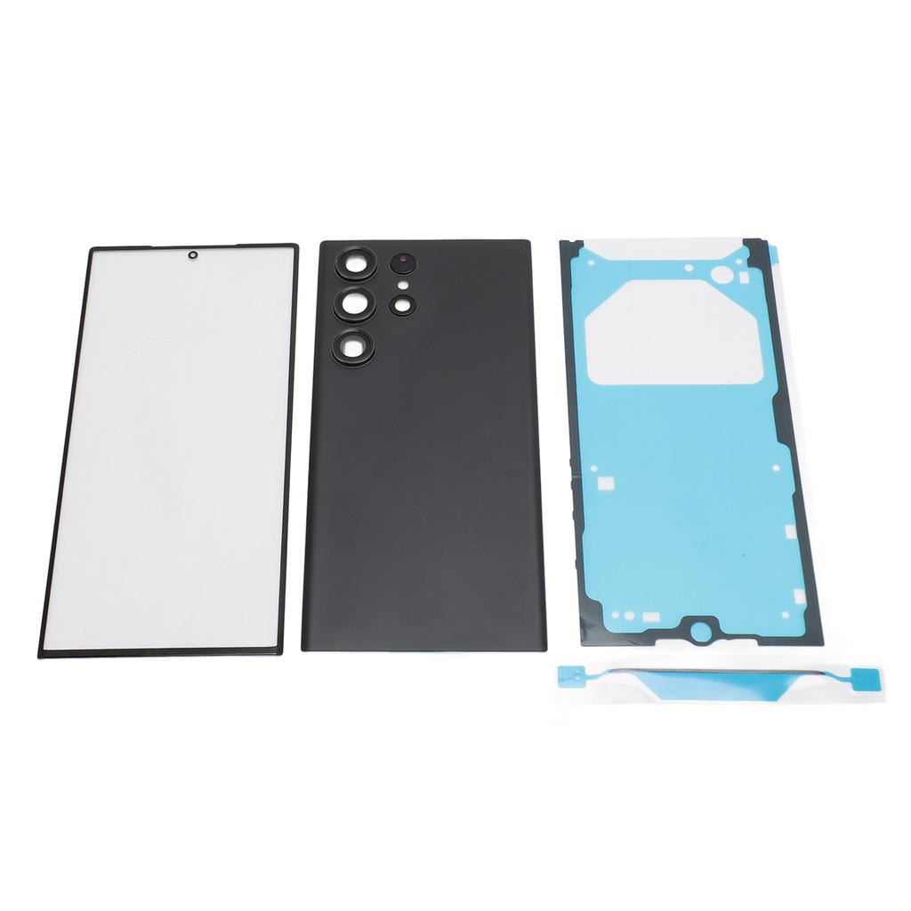 Phone Back Glass Cover Front Glass Outer Screen with Pre Installed Camera Lens Repair Tools Replacement Kit for Galaxy