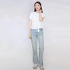 Sweet Basil Women's Slim Fit Slit Long Jeans