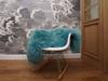 Sheepskin Light Blue Aqua Color Throw Genuine Leather Wool Carpet Dyed Decorative Rug Light Blue Comfy, Cozy, Hair Is Very Thick, Shiny !