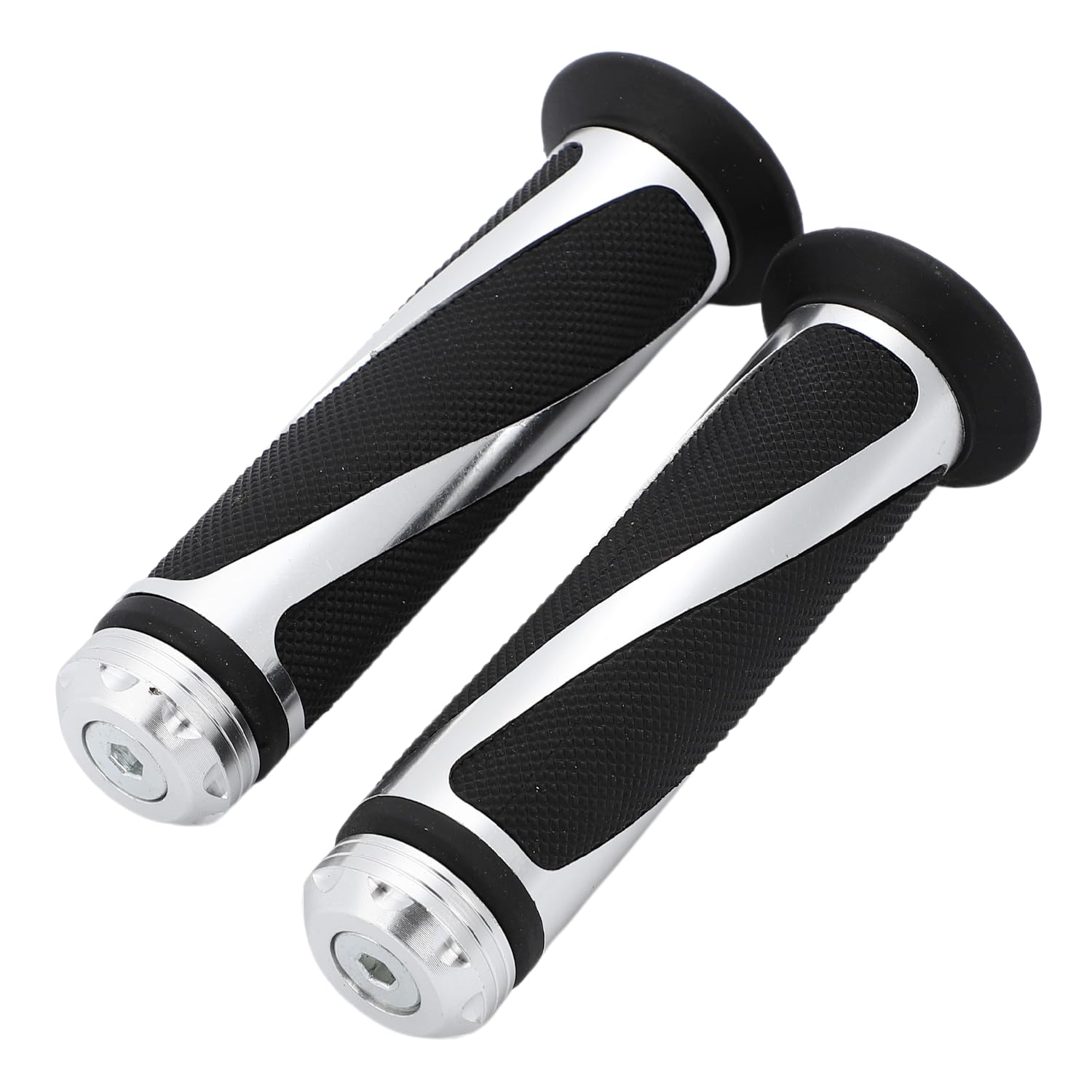 

Nakira Next Generation Style Custom Grip with Bar Ends, Aluminum, for Motorcycles, Diameter 0.9 inches (22.2 mm), sliver серебряный