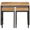 VidaXL Nesting Coffee Tables 3pcs, Stackable Side Tables, Bedside Tables, Sofa End Table Living Room, Mango Wood 372731