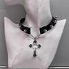 Love Heart Rivet Punk Choker Necklace - Y2K Subculture Clavicle Chain