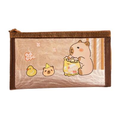 Large Capacity Pencil Case Cartoon Capybara Pen Bag School Accessories for Girls Student