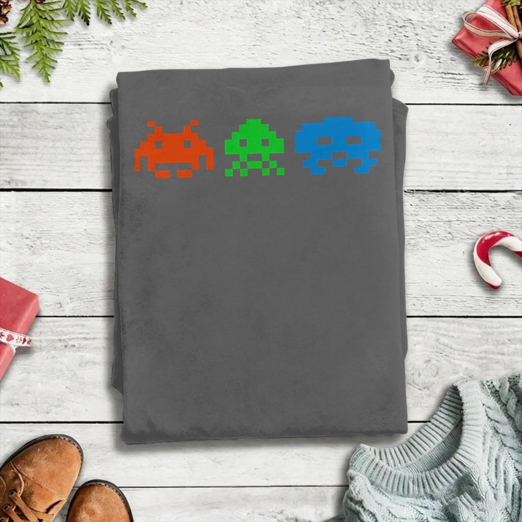 Space Invaders Cotton TShirt For Unisex Summer Aesthetic T Shirts O Neck Hipster Tee Shirt Big Size Hot Sale Clothes