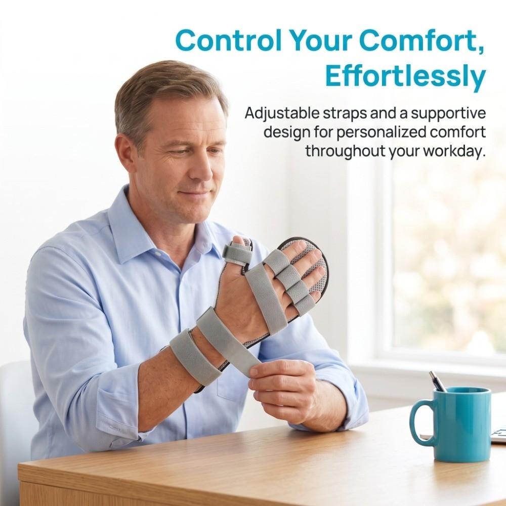 Breathable Finger Splint Detachable Hand Brace Orthotic Finger Spreader Curling Correction