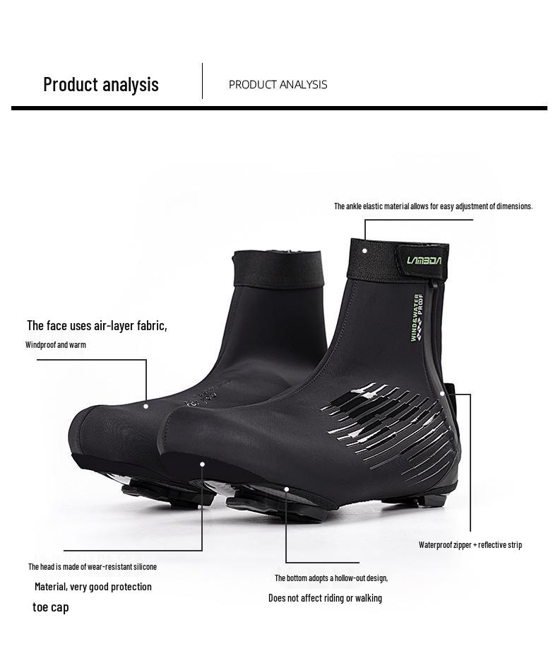 Lampada Windproof Water-Repellent Cycling Shoe Covers for Men & Women - Cold Protection & Warmth for Road Biking
