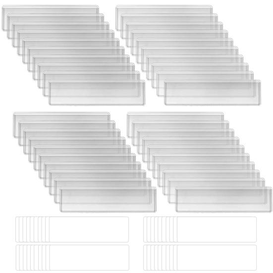 40Pcs Category Label Transparent Anti-deform Waterproof Bendable Reusable Shelf Tag Label Holder Home Supply