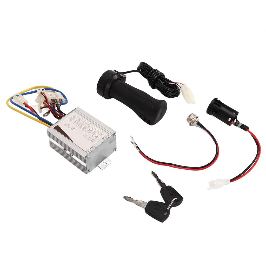 24V 350W Two Speed Controller Electric Door Lock Throttle Handle Charging Port Aviation Head Kit Electric Bike Conversion Kit