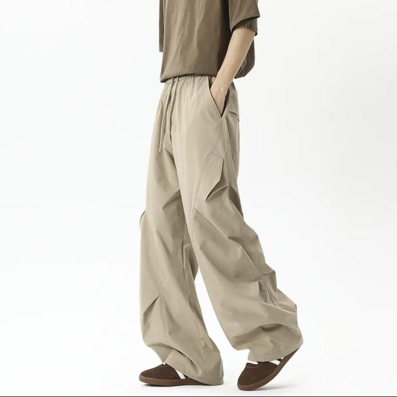 

Осенние тонкие повседневные рабочие брюки из ледяного шелка для мужчин, модные, универсальные, свободные, дышащие L хаки
