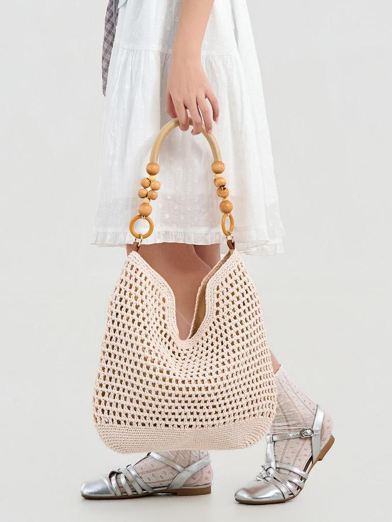 Summer 2026 Women's Artistic Woven Beach Tote – New Chinese Style Single Shoulder Bag