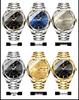 Tycoon Gold Men's Stainless Steel Double Calendar Waterproof Watch
