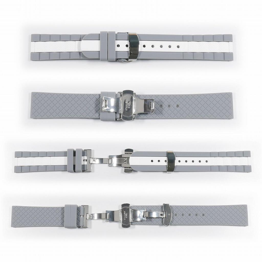 BLANCPAIN X Swatch Exclusive Rubber Strap with D-Buckle (Gray & White)