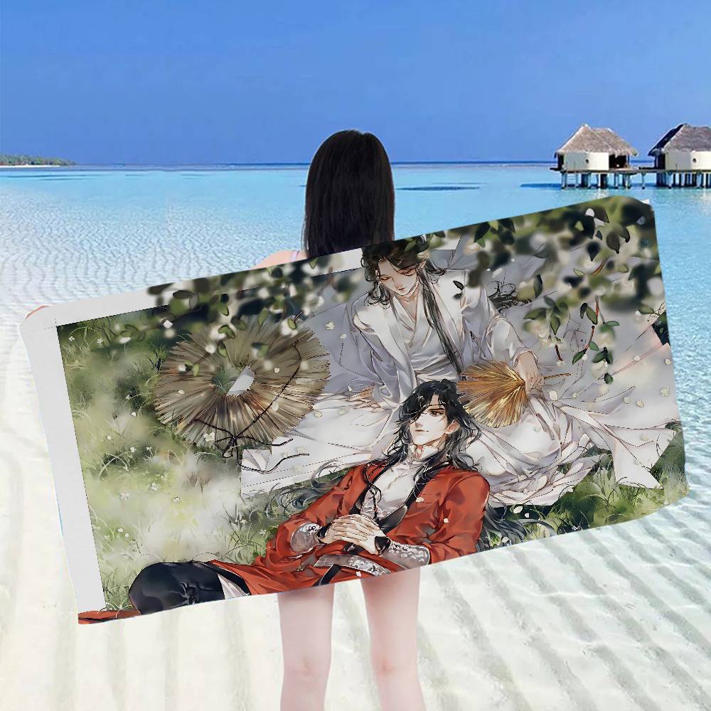 Anime Heaven Officials Blessing Microfiber Printed Beach Towel Mountain Climbing Yoga Beach Swim Running Absorbent Soft Towel