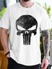 MARVEL Punisher Skull Graphic T-Shirt for Men Distressed Vintage Print Crew Neck Meshes Tee Superhero Avenger Short Sleeve Top