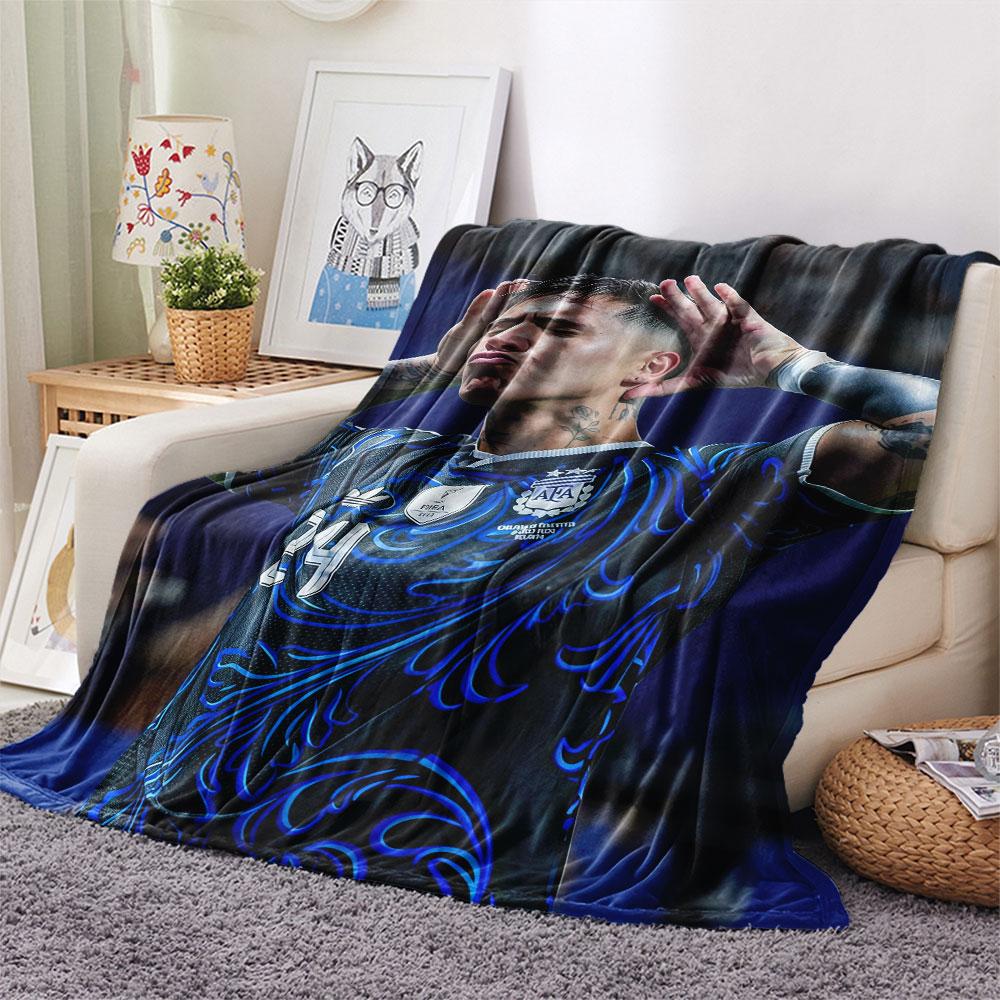 Enzo Printed Flannel Blanket, Soft Throw for Bedroom Sofa, Washable, Fan Merchandise, Great Gift.