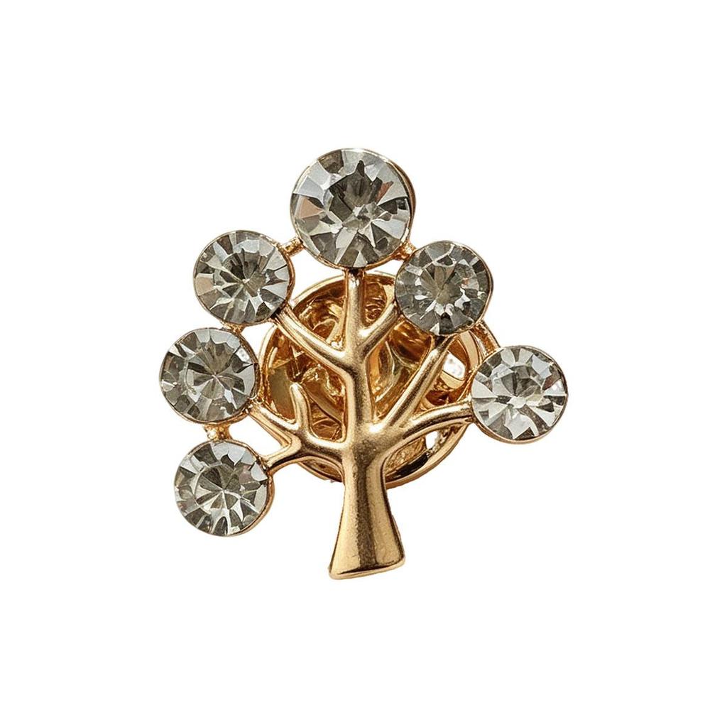 Original Tree of Life Brooch, New Korean Style Simple Small Pin Brooch, Suit Anti-Exposure Buckle Cardigan Accessories