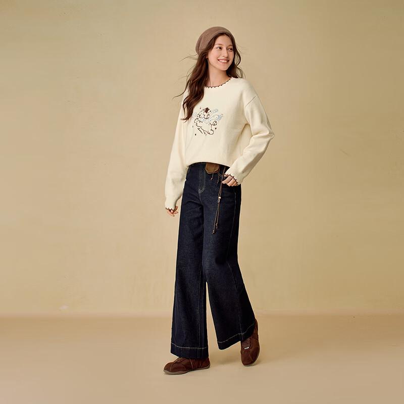 INMAN Cute Animal Jacquard Pullover Sweater