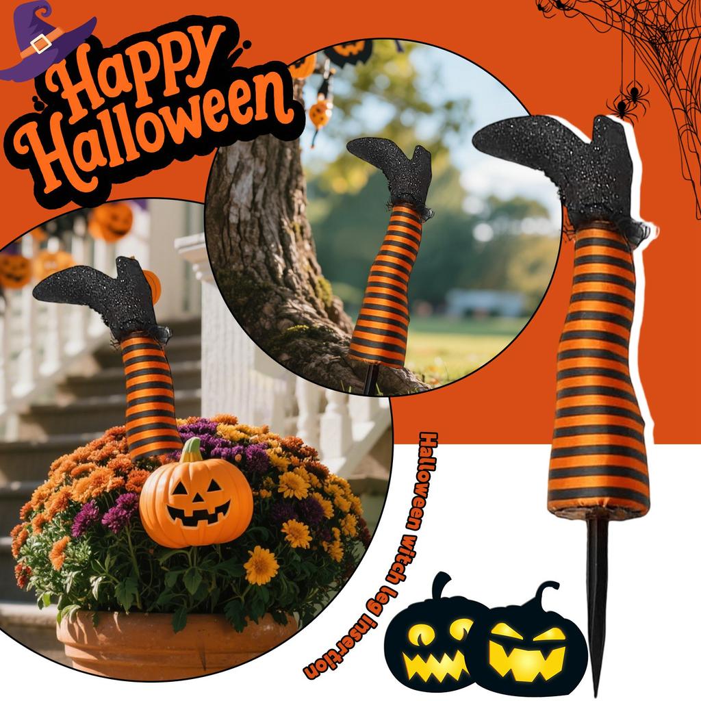 1Pcs Halloween Witch Legs With Stakes, Halloween Witch Prop Decoration, Halloween Decorations For Outdoor Garden , Indoor Outdoor Halloween Decor