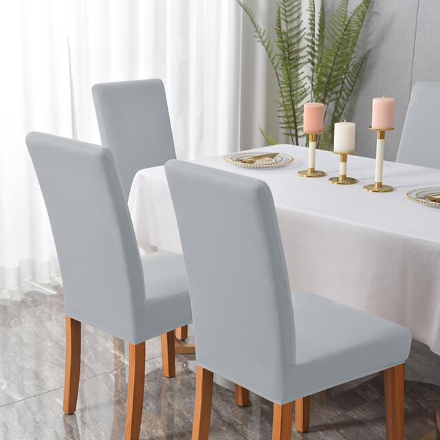 1 2 4 6pcs Solid Color Chair Cover Stretch Spandex Elastic Slipcovers Chair Covers For Dining Room Kitchen Wedding Banquet Hotel for Home