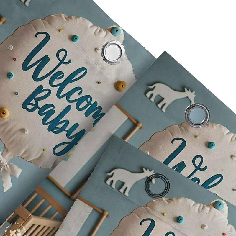 

Welcome Baby Shower Curtain For Bathroom Decoration W60H190(CM)-1 Pcs