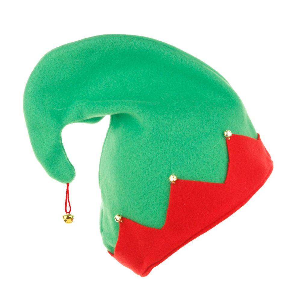 Plush Elf Hat Metal Bell Ornament Christmas Hat Classic Christmas Headwear  Gift Giving