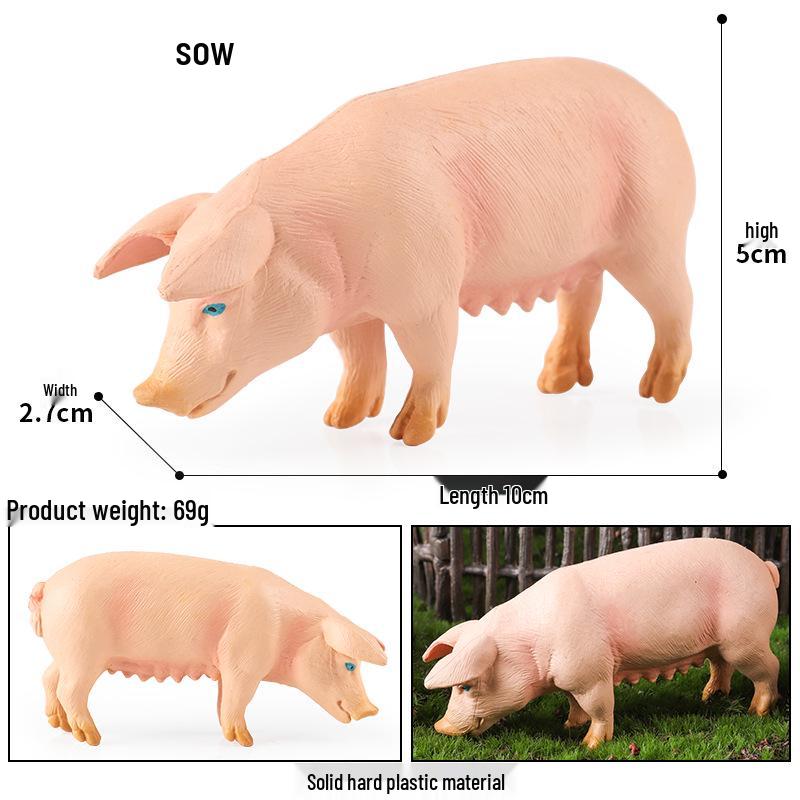 Realistic Miniature Pig Sow Figurine Toy Animal Model Ornament