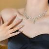 Kpop Star Pendent Necklace For Women Punk Simple Zircon Tassel Clavicle Chain Choker Elegent Party Gift Jewelry Girl