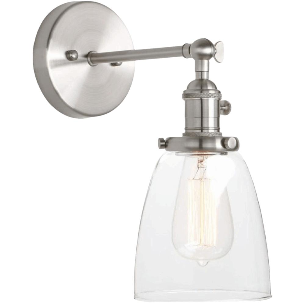 Retro Glass Lampshad Glass Wall Lamps Oval Dome Industrial Wall Lighting Single Sconce Clear Sconce Lighting Living Room