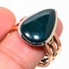Natural Bloodstone Gemstone Two Tone 925 Sterling Silver Gift Ring S.10.5 U7J96