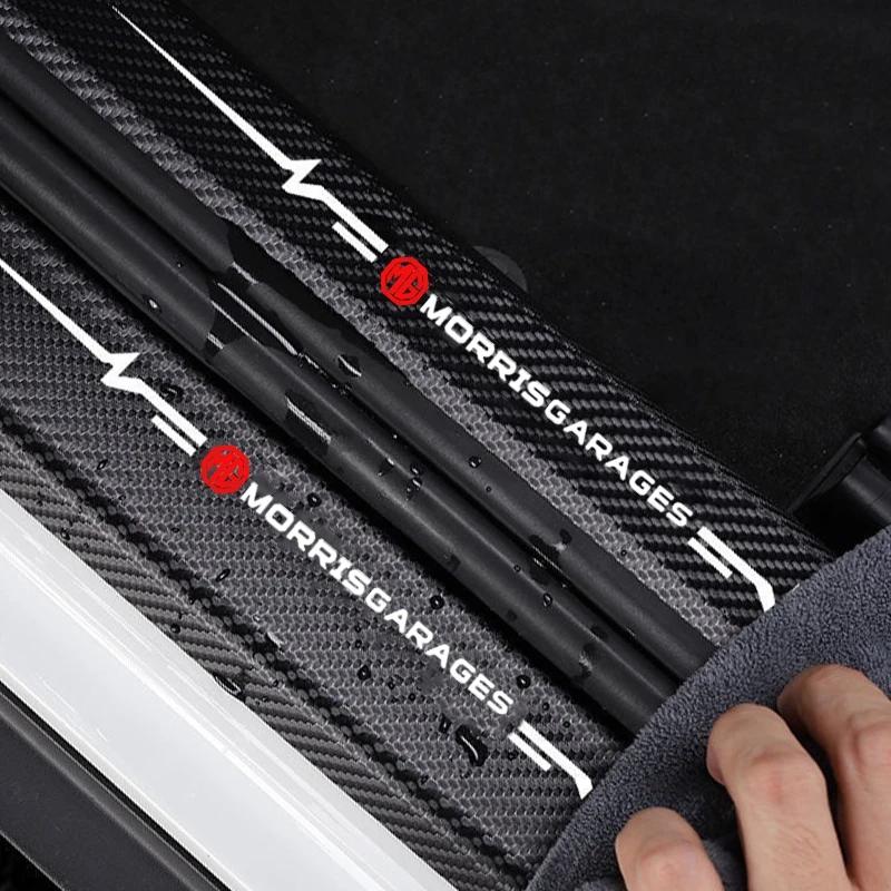 4pcs Carbon Fiber Decals for MG ZS GT ES 6 ZS GS HS Gundam Parts Car Door Sill Protector Plate Threshold Stickers Accessories UYW9