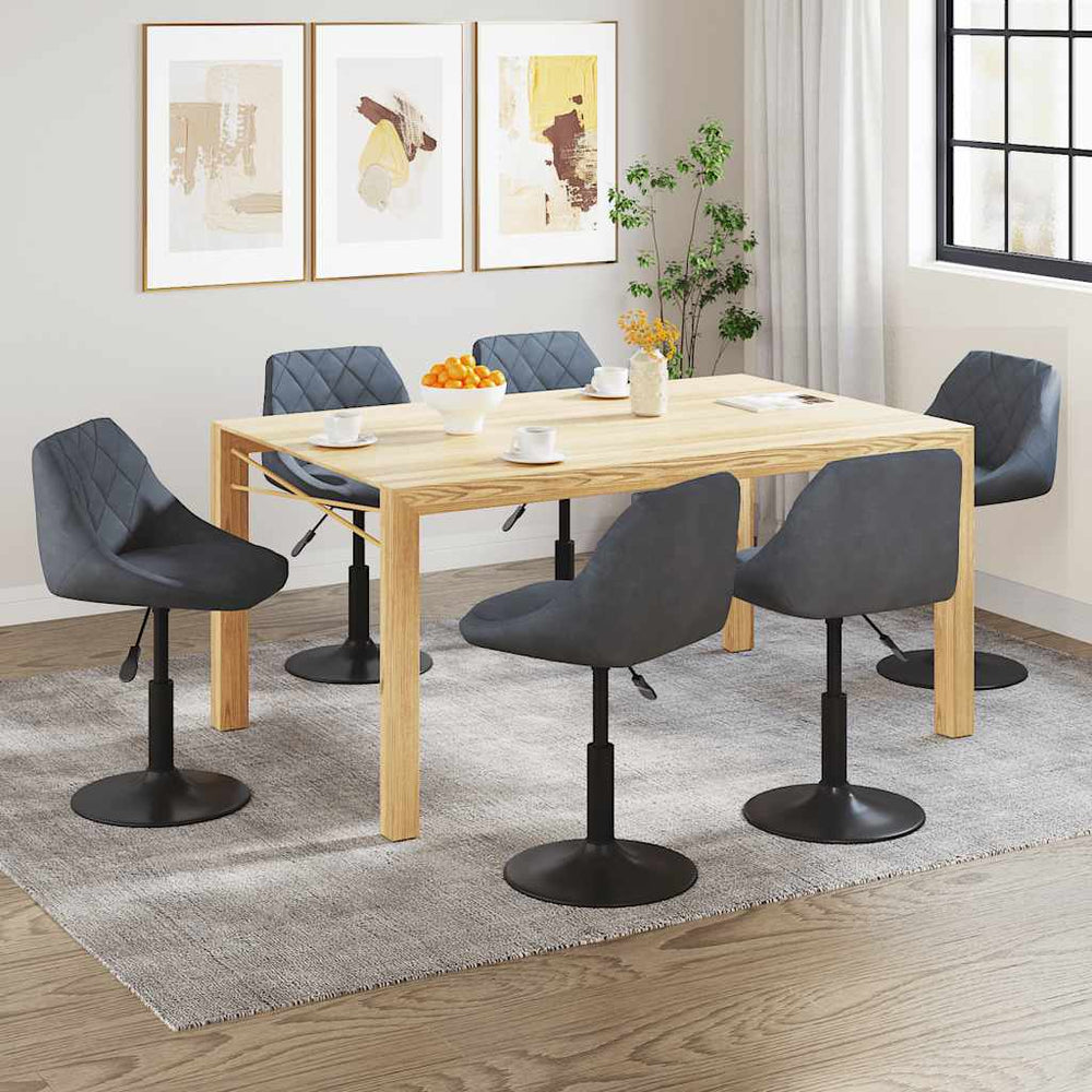 Chaises pivotantes à manger lot de 6  foncé velours