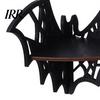 Wooden Corner Storage Rack Halloween Bat Shelf, Black Wall Mounted Candle Holder Stand, Decorative Mount Gothic Decor Display for Home Party,