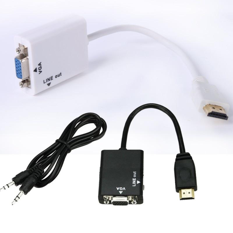 New HDMI Male to VGA With Audio HD Video Cable Converter 1080P Adapter ...