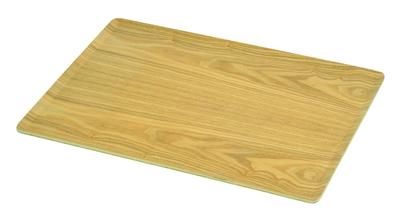 Perlmutt Metall Tablett Quadratisch Holz 46 x 34cm Natur Ziegel Anti-Rutsch HB-3747