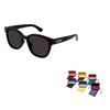 Gucci Original Design Acetate Round Sunglasses Men's Black
