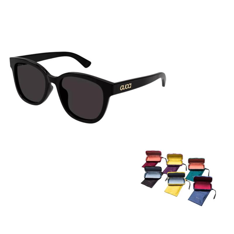 Gucci Original Design Acetate Round Sunglasses Men's Black