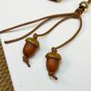 Handmade Flower Pu Leather Pendant Tomato Bag Pendant Fashion Leather Keychain  Men