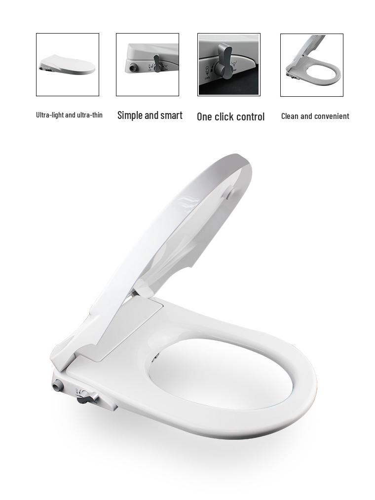 Smart Bidet Toilet Seat Cover with Water Spray Cleanser, No Electricity Needed