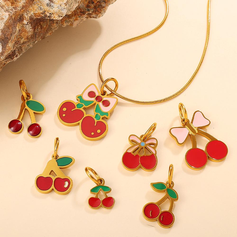 Cherry Fruit Series: Daily Commute Jewelry Set with Necklace and Bracelet - Niche Design, Accessory Style