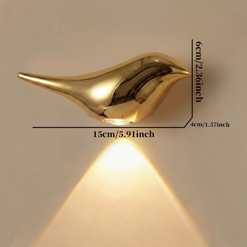 Small Bird Wall Light With Rechargeable Led Sensor For Kids Bedroom Decor