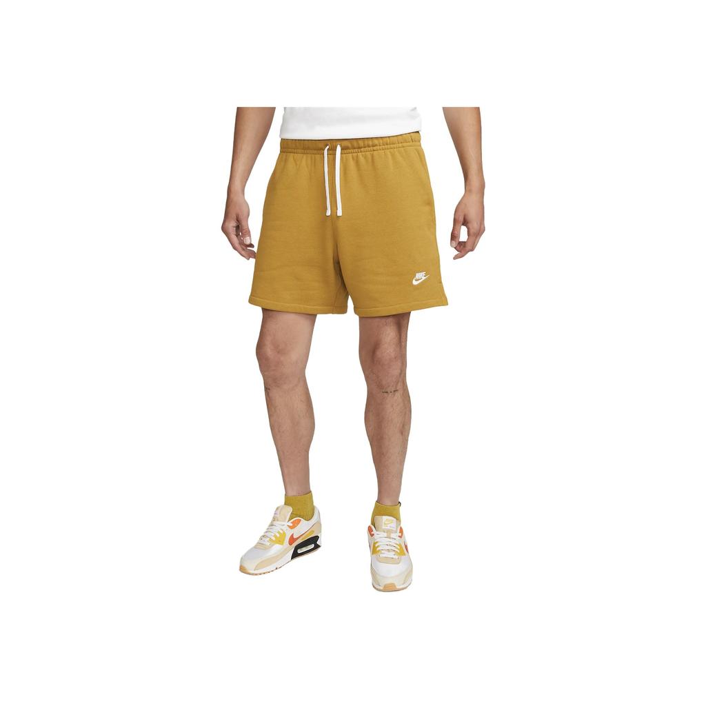 Nike Club Fleece Logo Embroidered Drawstring Comfortable Sports Shorts Men shorts Beige DX0731-716